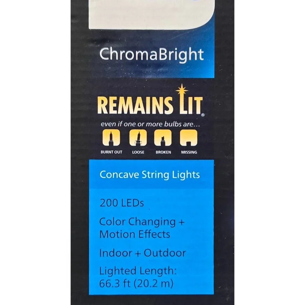 Philips ChromaBright Concave Color Changing 200 LED String Lights w/ App Control